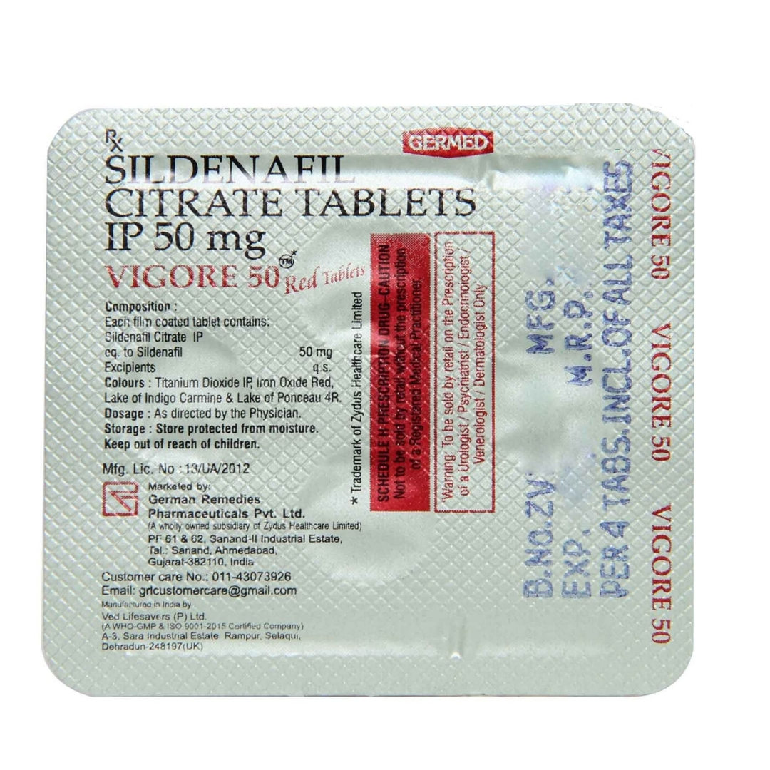 Vigore 50mg Red Tablet - Image 4